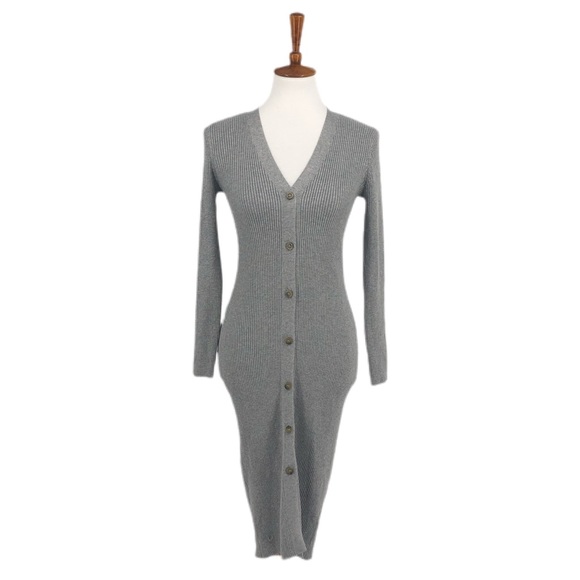 Knit & Loom Dresses Knit Loom Grey Rebel Beat V Neck Sweater Dress Poshmark